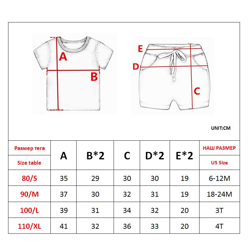 Para o verão roupa confortável e fresca para meninos. Conjuntos de roupas dos desenhos animados, ursos, impressão completa camiseta de  crianças em algodão macio e bermudinha Jeans.