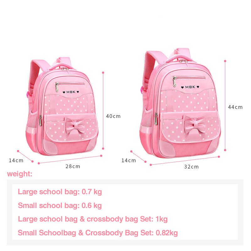 Novas mochilas escolares para crianças, conjunto de mochila infantil com laço fofo, mochila para escola primária, mochila escolar Mochila infantil