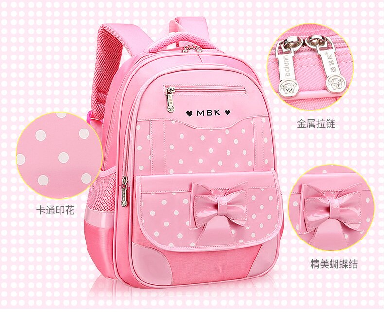 Novas mochilas escolares para crianças, conjunto de mochila infantil com laço fofo, mochila para escola primária, mochila escolar Mochila infantil