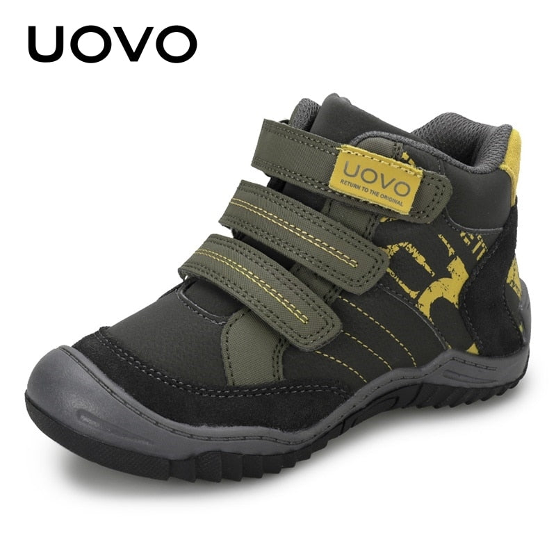 UOVO New Arrival School Shoes Mid-Calf Boys Hiking Fashion Sport Outdoor Children Casual Sneakers Size #26-36