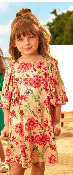 Vestido infantil, meninas em tecido viscose, roupa de criança. Kids